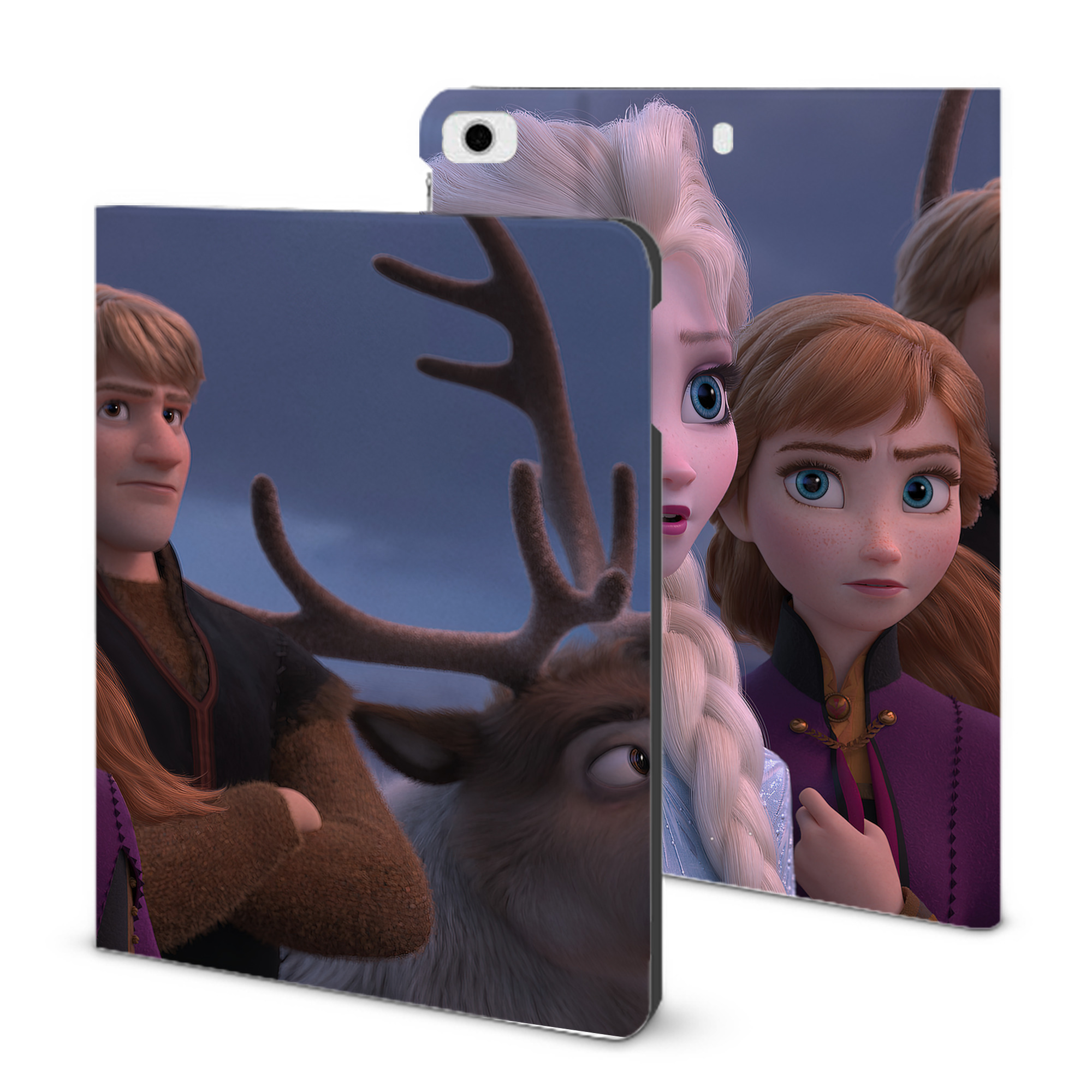 （画像用） アナと雪の女王 アンナ エルサ Frozen Anna Elsa IPad ケース ブック型 PUレザー TPU 耐衝撃 軽量 薄型 ペン収納なし 全面保護 IPad 各モデル対応